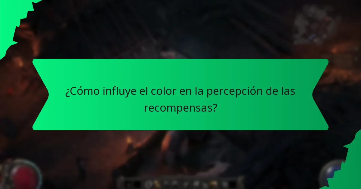 ¿Cómo influye el color en la percepción de las recompensas?