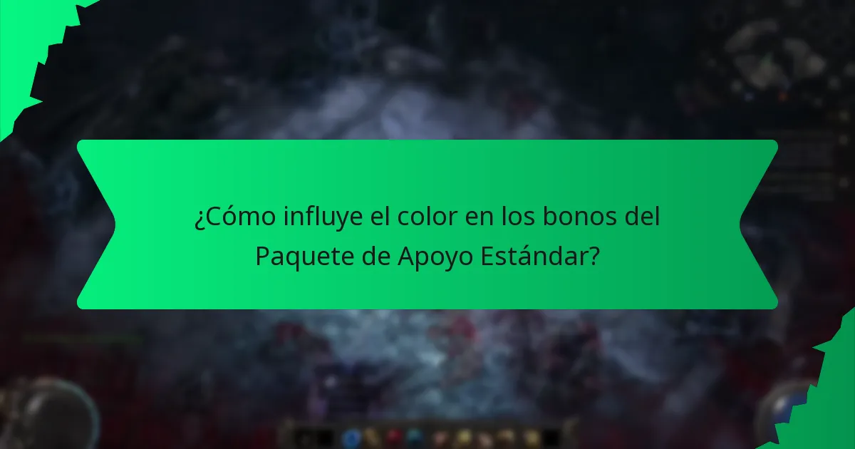¿Cómo influye el color en los bonos del Paquete de Apoyo Estándar?