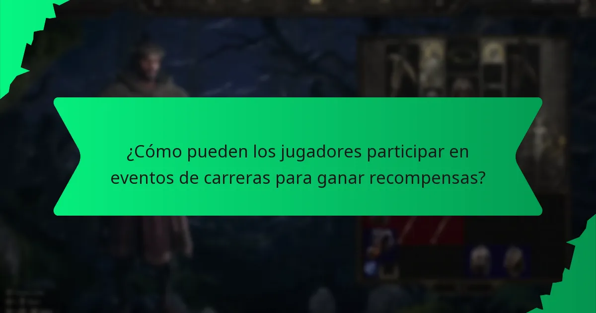 ¿Qué efectos proporcionan las recompensas por participar en eventos de carreras?