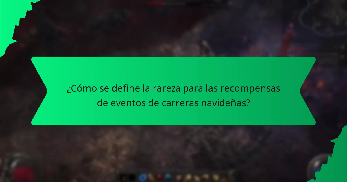 ¿Cómo se define la rareza para las recompensas de eventos de carreras navideñas?