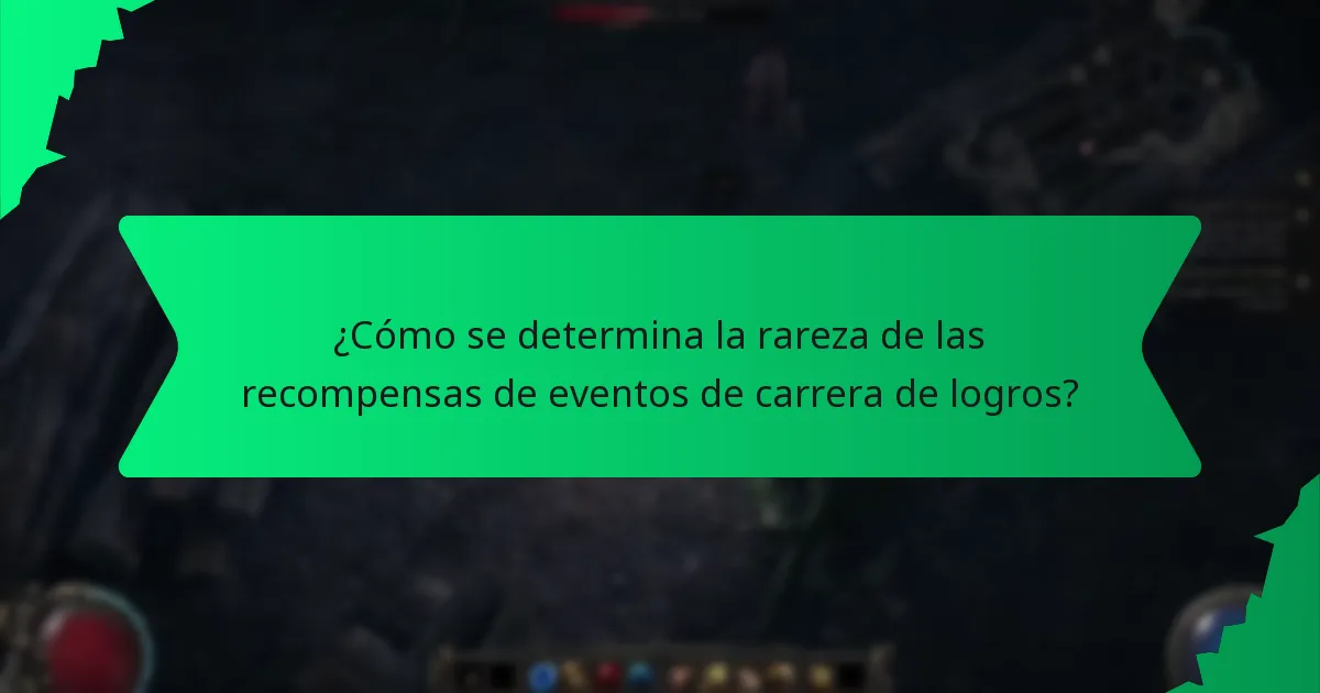 ¿Cómo se determina la rareza de las recompensas de eventos de carrera de logros?
