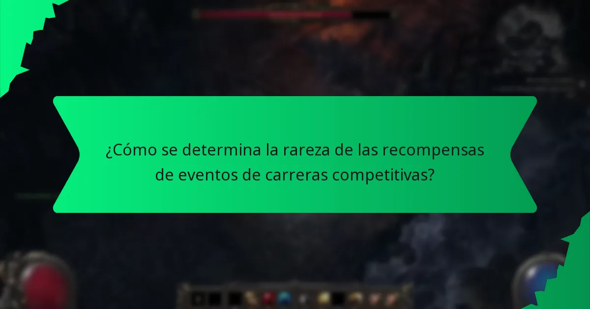 ¿Cómo se determina la rareza de las recompensas de eventos de carreras competitivas?