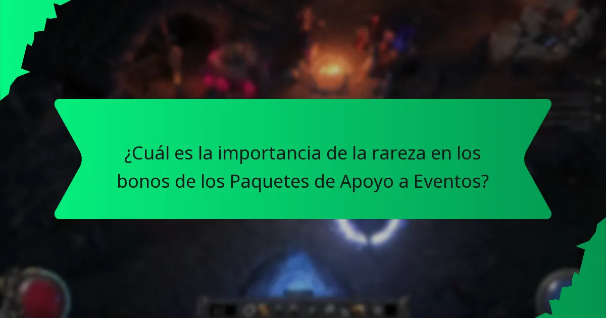 ¿Qué efectos proporcionan los bonos de los Paquetes de Apoyo a Eventos?