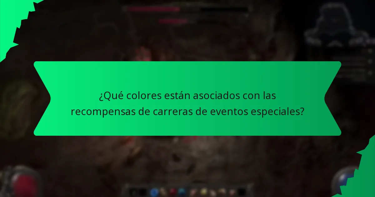 ¿Qué efectos tienen las recompensas de carreras de eventos especiales?