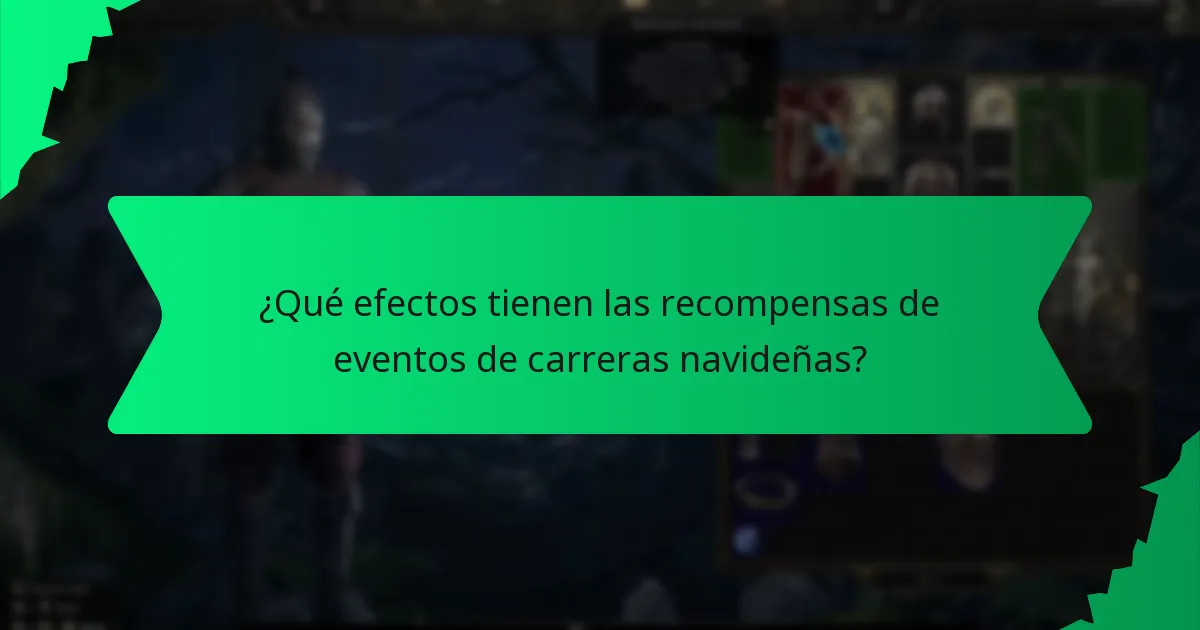 ¿Qué efectos tienen las recompensas de eventos de carreras navideñas?